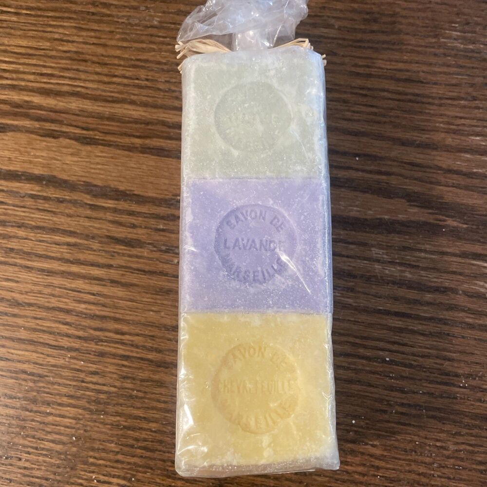 Savon de Marseille Soaps Set of 3 cubes NEW/SEALED 3.5oz each